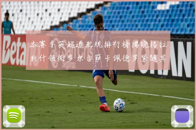 本赛季英超造犯规排行榜揭晓格拉利什领衔多尔古萨卡佩德罗紧随其后
